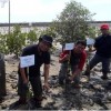 Rektor Universitas Kuningan (Uniku) Dr. Iskandar, MM sasat menaman bibit pohon di Desa Desa Jadimulya Kecamatan Gunung Jati, Kabupaten Cirebon.